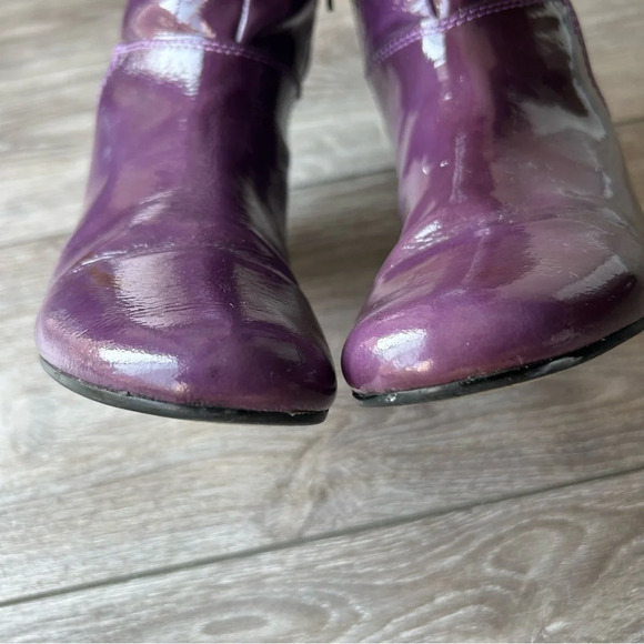 Bravo  Browns Purple Patent Leather Riding Boots - Picture 8 of 16